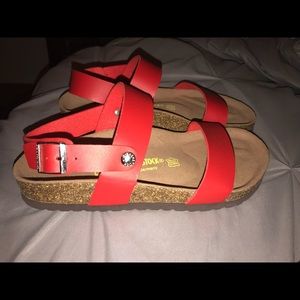 Red Birkenstocks